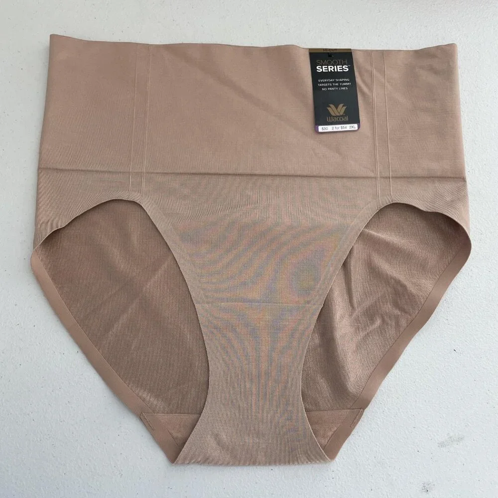NEW Wacoal Smooth Series Hi-Cut Shapewear Brief Womens 2XL Beige Tummy‎ Control
